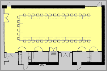 Room A & B U-Shaped Setup: Capacity 38