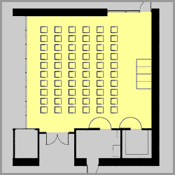 Room B Stage Setup: Capacity 50