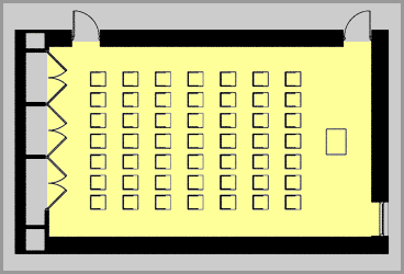 Room C Auditorium Setup: Capacity 50