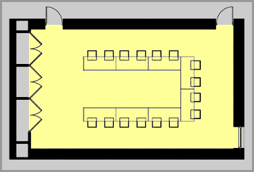 Room C U-Shaped Setup: Capacity 16